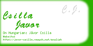 csilla javor business card